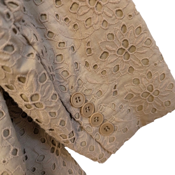 TALBOTS Eyelet Skirt Jacket Suit Tan Neutral Business Polished Set 12 - Picture 8 of 16